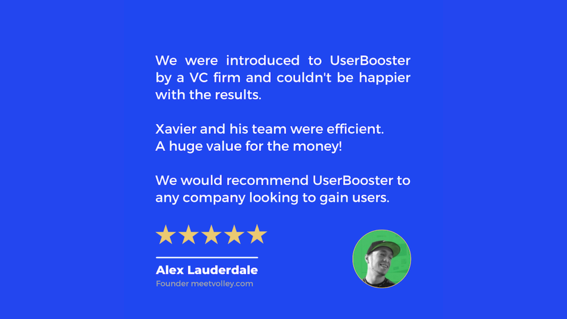 UserBooster DFY service testimonial